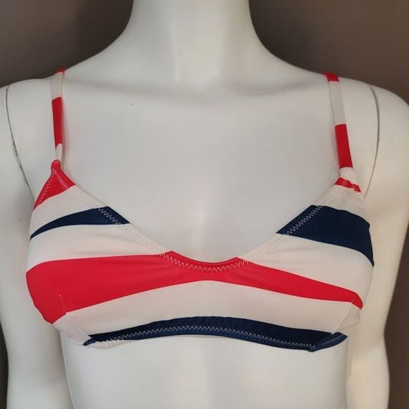 Solid & Striped The Rachel Bikini Top Red Slate Backgammon - Picture 1 of 8